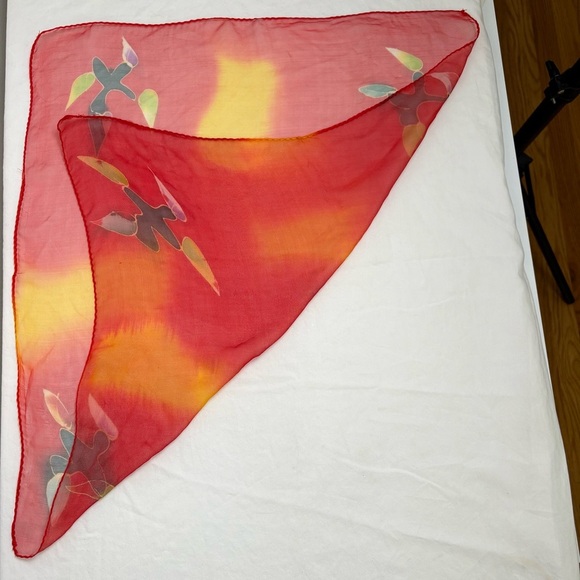 Artisan dyed silk square scarf artsy - Picture 4 of 10